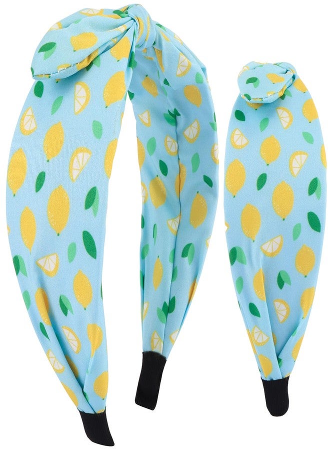 Hapdoo Lemon Knotted Headband, Blue Lemon Knotted Hair bands for Women Girls, Fashion Cute Fruit Hair Accessories Gift for Girls - Image 1